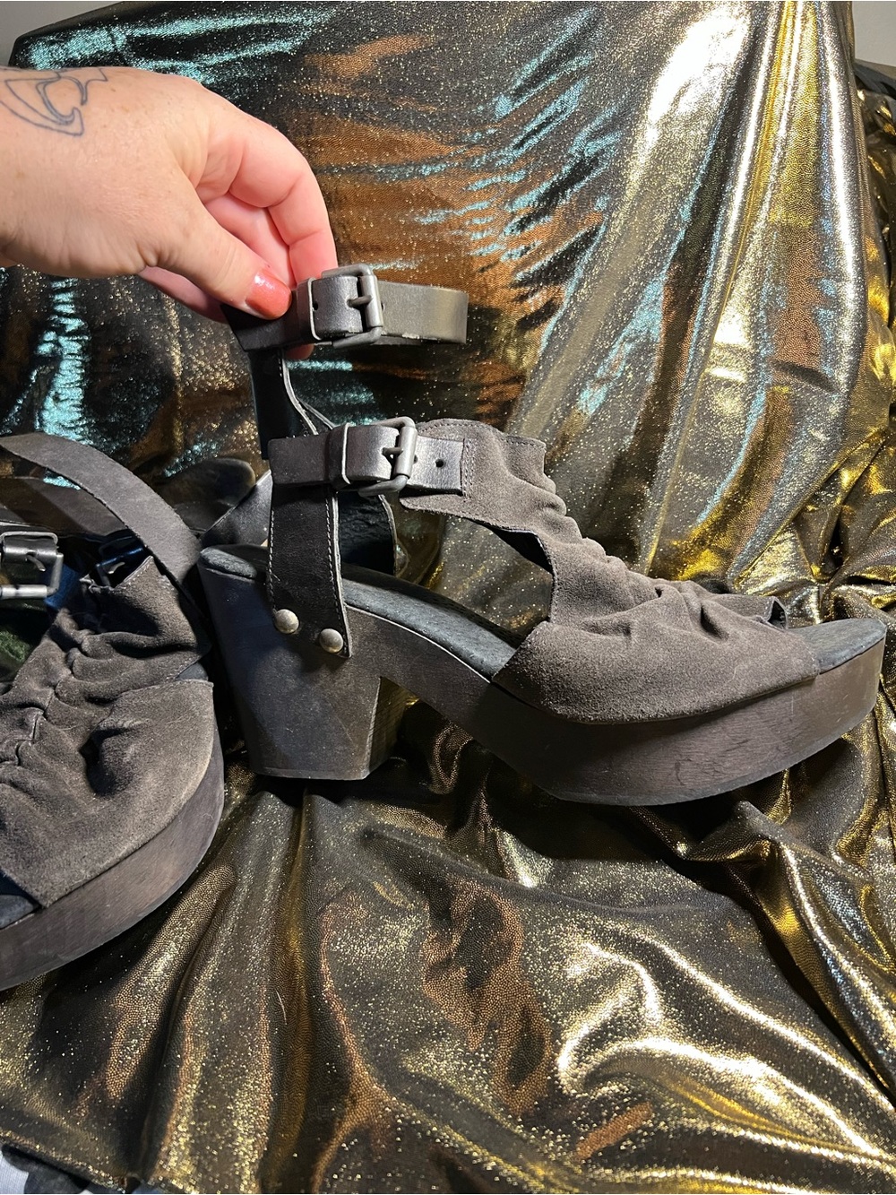 NWOT Free People Sacramento wood platform sandal